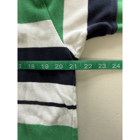 Nautica Mens Striped Polo Shirt Y2K Coastal Casual Preppy Sailboat Logo Sz Lg - Picture 6 of 7